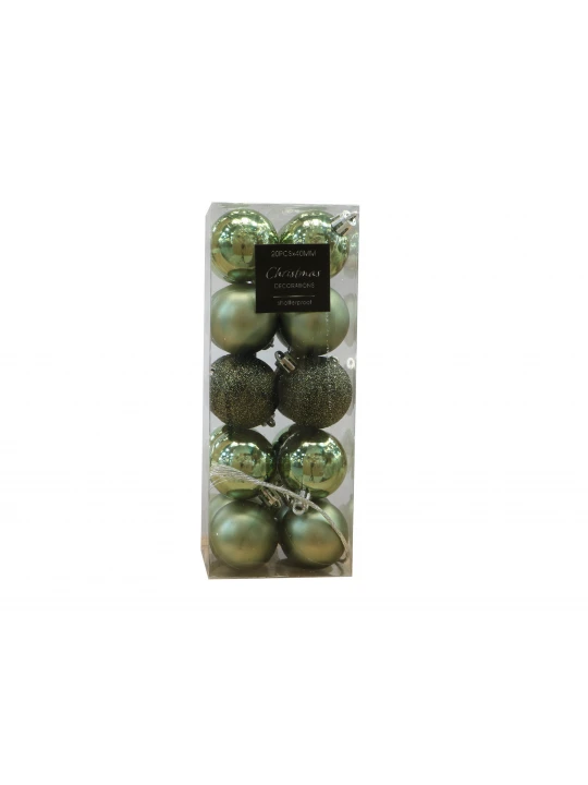 N/y decorate objects KOOPMAN XMAS BALL 20X40MM LIGHT GREEN (CAN217050)