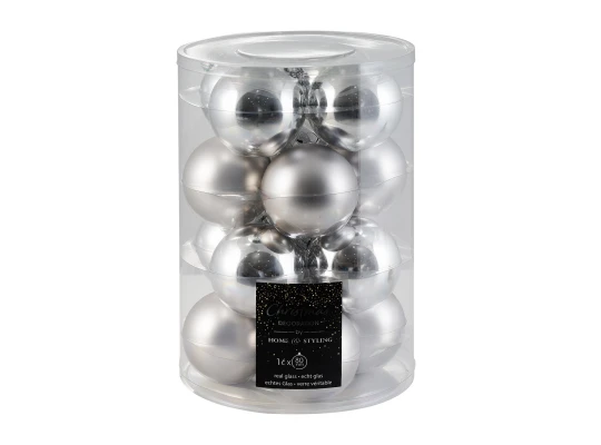 N/y decorate objects KOOPMAN XMAS BALL 80MM S16 SILVER (163767) (ARB105010)