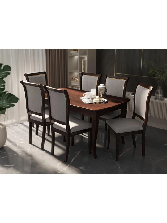 Dining set HOBEL 06A/A06A BROWN PIGMENT 1+6 