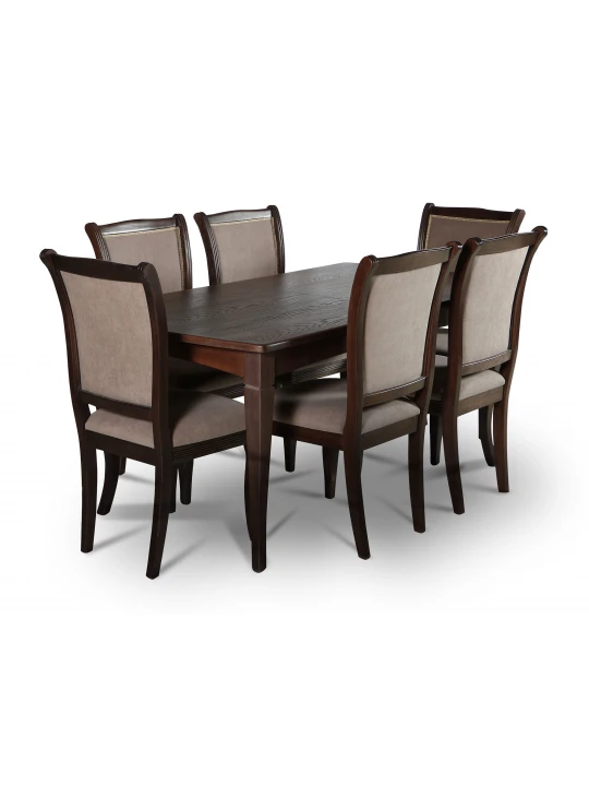 Dining set HOBEL 06A/A06A BROWN PIGMENT 1+6 