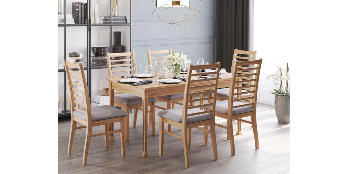 Dining table VEGA X64 WAVY (90X160X200) NATURAL (1) 