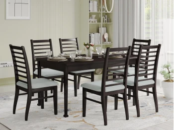 Dining table VEGA X64 WAVY (90X160X200) CHOCOLATE PIGMENT (1) 