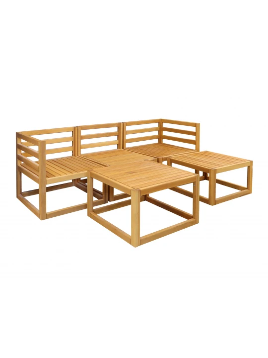 Այգու հավաքածու HOBEL CORNER DECK WOOD TIK/LIGHT GREY (5) 