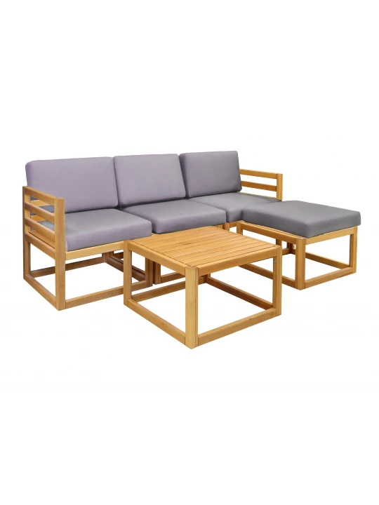 Այգու հավաքածու HOBEL CORNER DECK WOOD TIK/LIGHT GREY (5) 