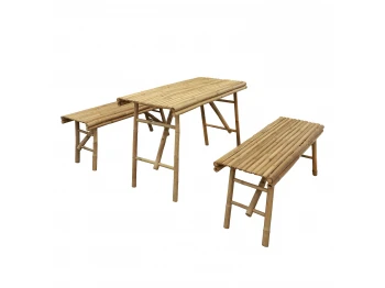 Garden set KOOPMAN FOLDABLE BENCH BAMBOO SET 1+2 (VT8000540/VT8000530)