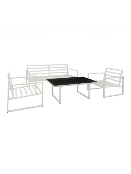 Garden set HOBEL PIER 3+1+1 ALUM WHITE/ (4) 