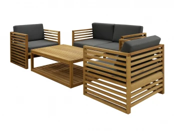 Garden set HOBEL REEF 1+2+1+1 WOOD TIK/DARK GREY (4) 