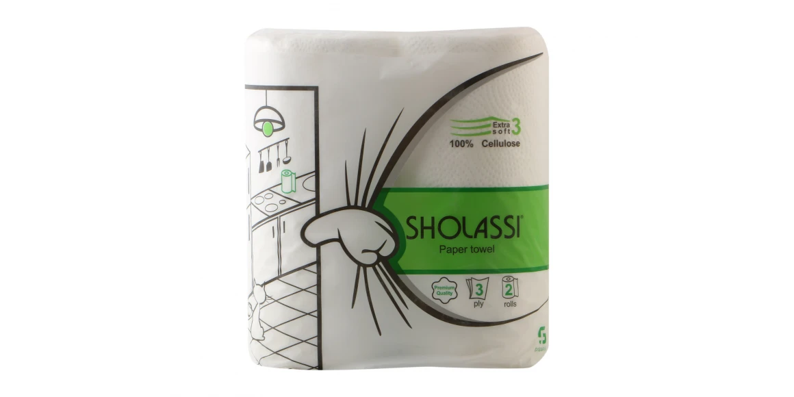Թղթե սրբիչ SHOLASSI N2 PAPER TOWEL EXSTRA SOFT 3PLY 2PC (231449) 