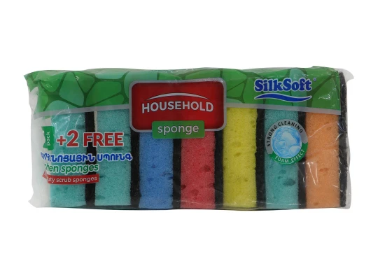 Кухонная губка  и скребок SILK SOFT 5+2 PC (013192) 