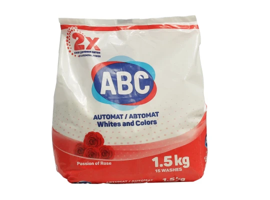 Washing powder ABC Ավտոմատ, ունիվերսալ վարդի բույրով 1.5 կգ (105374) 