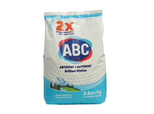 Washing powder ABC Լեռնային թարմություն ավտոմատ սպիտակ լվացքի համար 2.5 կգ (170280) 