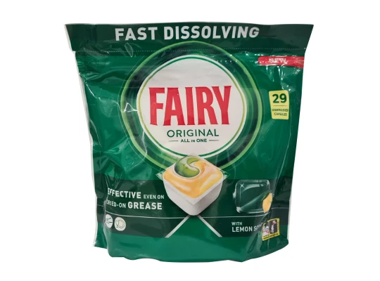 Սպասք լվանալու միջոց FAIRY PODS LEMON ORIGINAL ALL IN ONE 29PC (237314) 