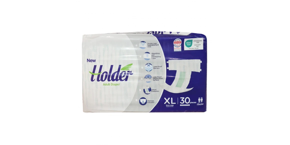Подгузник HOLDER Տակդիր Մեծերի EXTRA LARGE 30 XL (346660) 