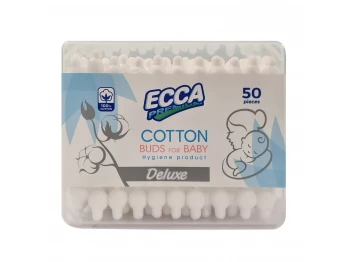 Cotton buds ECCA  Premium Deluxe Ուղղանկյուն Մանկական 50/24 Հատ (562008) 