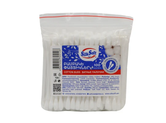 Ватные палочки SILK SOFT ZIP 100PC (704128) 