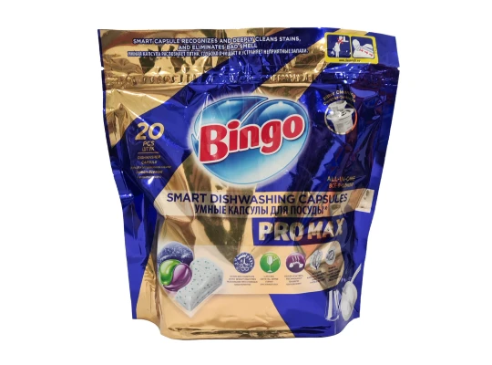 Սպասք լվանալու միջոց BINGO TABLETS PRO MAS 20PC (924349) 