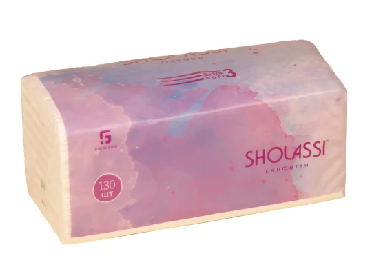 Салфетка SHOLASSI N130 EXTRA SOFT 3PLY 130PC (231630) 