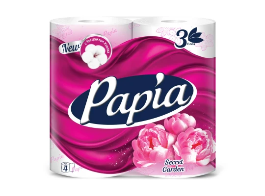 Զուգարանի թուղթ PAPIA 3PLY 4PSC SECRET GARDEN (001133) 