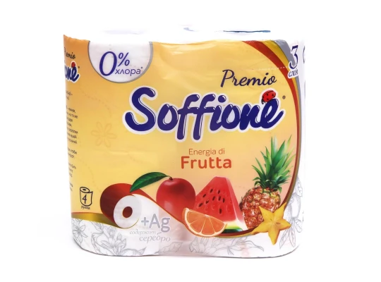 Toilet paper SOFFIONE ENERGIA DI FRUTTA 3PLY 4PC (102444) 