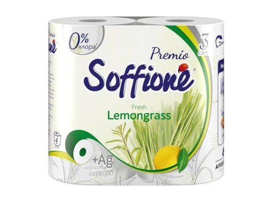 Զուգարանի թուղթ SOFFIONE FRESH LEMONGRASS 3PLY 4PC (100501) 