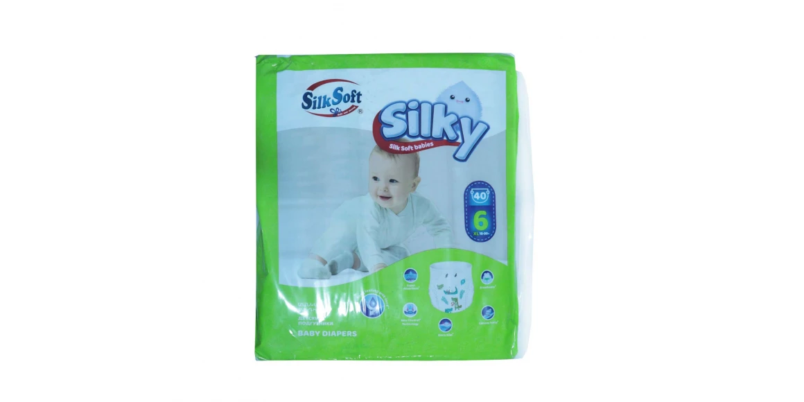 Diaper SILK SOFT XL N6 (15-30KG) 40PC (010351) 