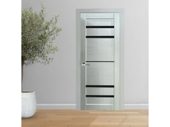 Room doors VDK ЭКО DELUXE 302 ЧЕРНОЕ СТЕКЛО ЛАКОБЕЛЬ GREY SOFT (3) 