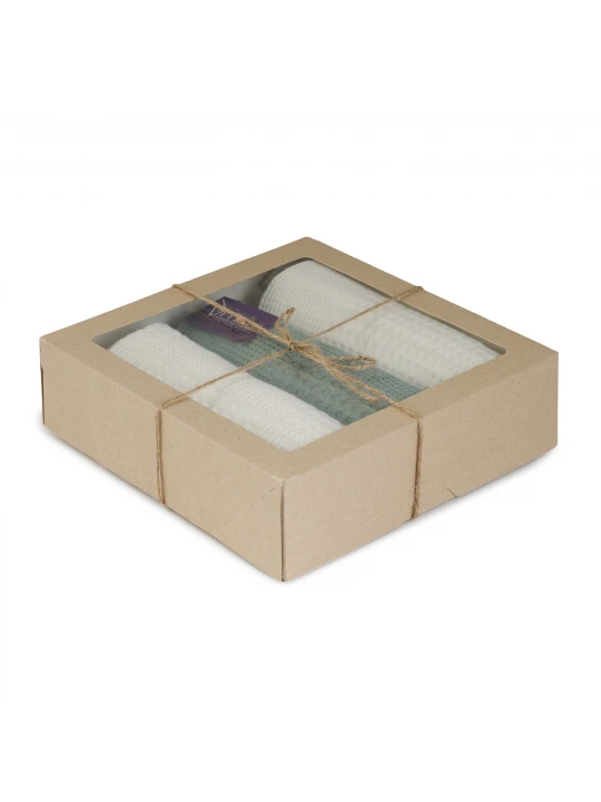 Խոհանոցային սրբիչների հացաքածու VETEXUS VDS BOX 3PC MILK WITH MINT 45X60 (731384) 