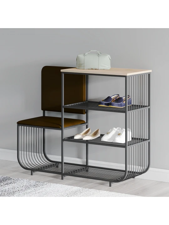 Shoe shelf HOBEL WMX-SH-666 METAL BLACK BROWN L (1) 