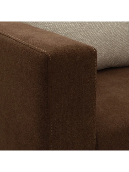 Sofa set HOBEL DALI 3+1+1 DARK BROWN BREEZE 12/CREAM FOREVER 910 (3) 
