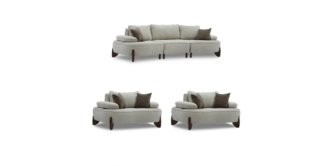 Гарнитур HOBEL DANIA 3+1+1 CREAM BONCUK 4/ BROWN BEATTO 1012 (5) 