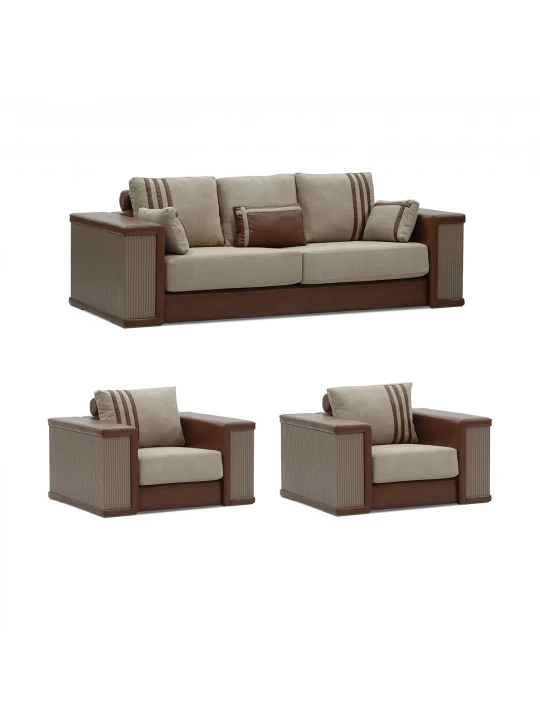 Гарнитур HOBEL FANDI 3+1+1 HONEY PHANTOM 6/BEIGE BUKLE 5 (3) 