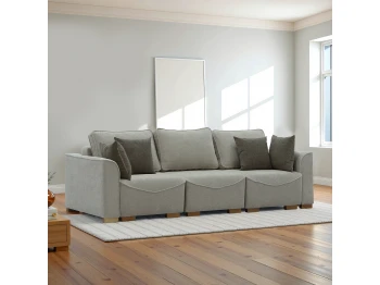 Диван HOBEL BELONA LUXE 3 CREAM BONCUK 4/ BROWN SHO 599-2 (7) 