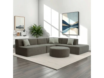 Բազմոց HOBEL CORNER ATLANTA CAPPUCCHINO KIVI 20/CREAM SHO 599-6 R (5) 