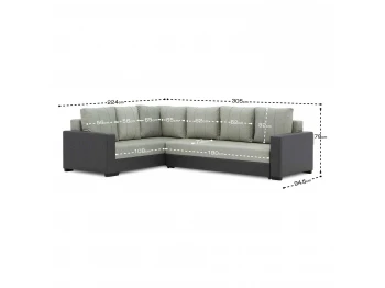 Sofa HOBEL CORNER ERICA GREY 8410/ LIGHT GREY MOCASSI 2141 L (6) 