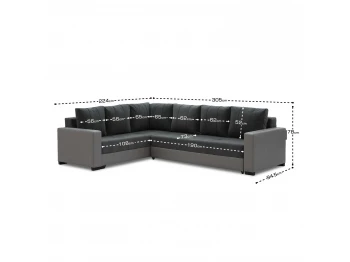 Sofa HOBEL CORNER ERICA LIGHT GREY 8409/DARK GREY LEONARDO 15 L (6) 