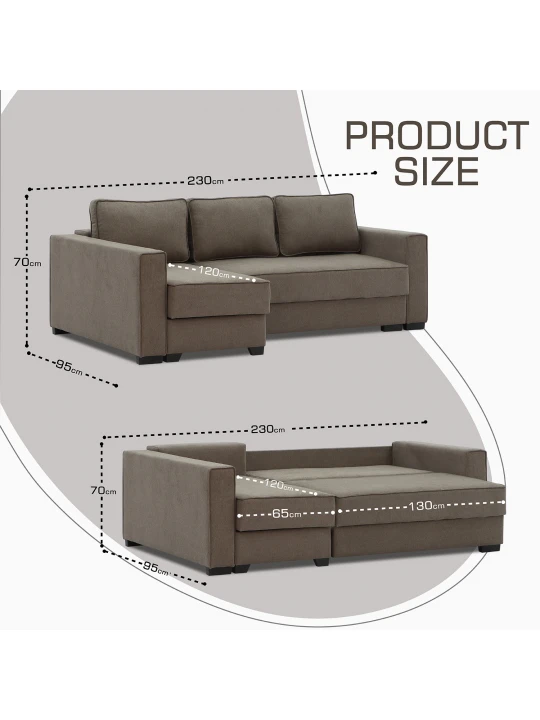 Sofa HOBEL CORNER LIZA PLUS LIGHT BROWN SCANDI 6 L (5) 
