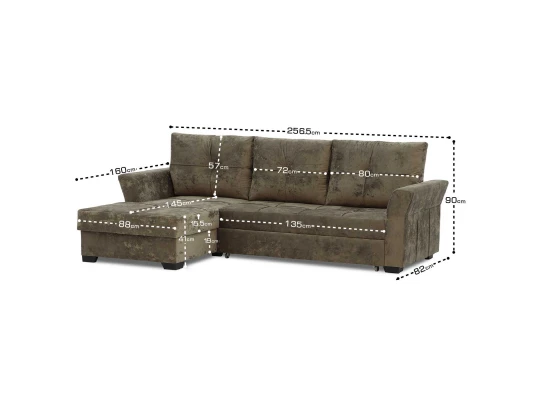 Sofa HOBEL CORNER TEXAS BROWN MONACO 5 L (5) 