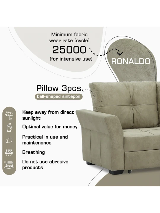 Sofa HOBEL CORNER TEXAS CREAM RONALDO 1803 L (5) 