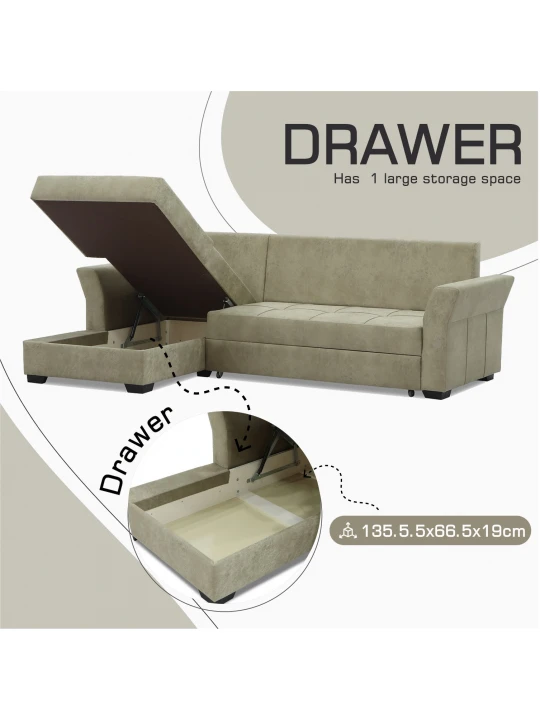 Sofa HOBEL CORNER TEXAS CREAM RONALDO 1803 L (5) 
