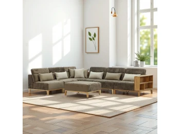 Sofa HOBEL CORNER WOOD DARK CAPPUCCINO MONACO 5/ INFINITY 103/INFINITY 290 L(5) 