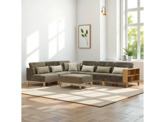 Sofa HOBEL CORNER WOOD DARK CAPPUCCINO MONACO 5/ INFINITY 103/INFINITY 290 L(5) 