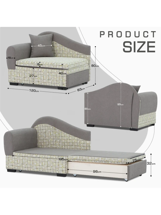 Sofa HOBEL KIDS LUX CAPPUCCINO SCANDI 19/ LAMENIA 1007 L (1) 