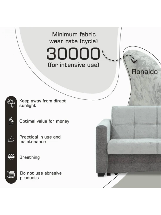 Բազմոց HOBEL SKY LIGHT GREY MONACO 13/ JARICA 101 (1) 
