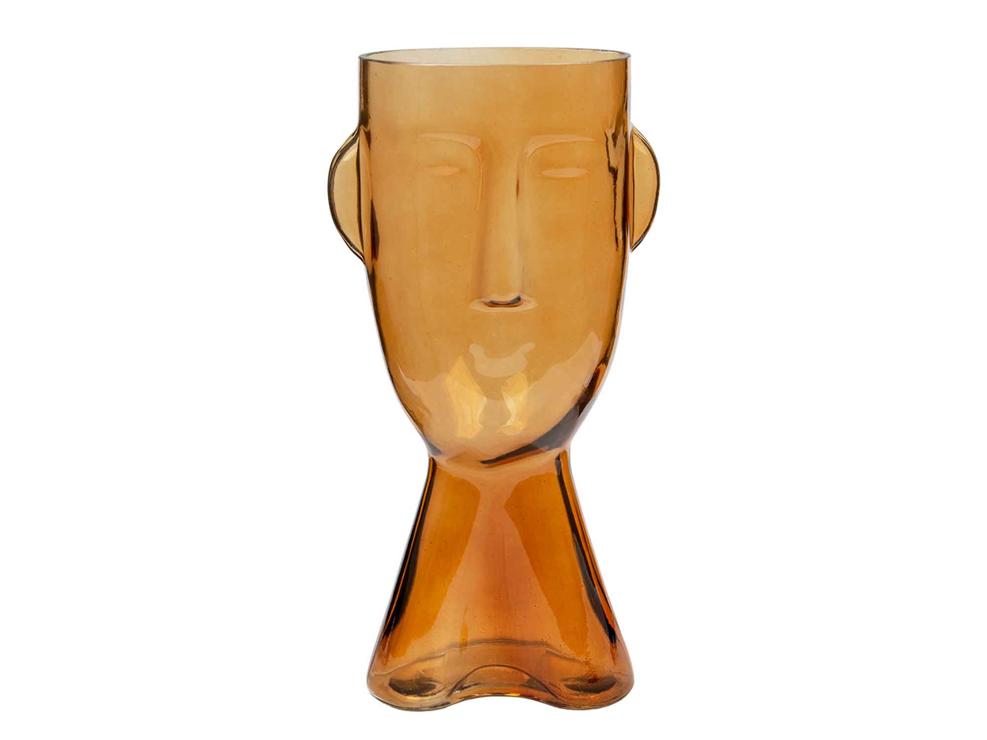 decorate objects MAGAMAX GLASS VASE FACE Д160 Ш150 В315 YELLOW