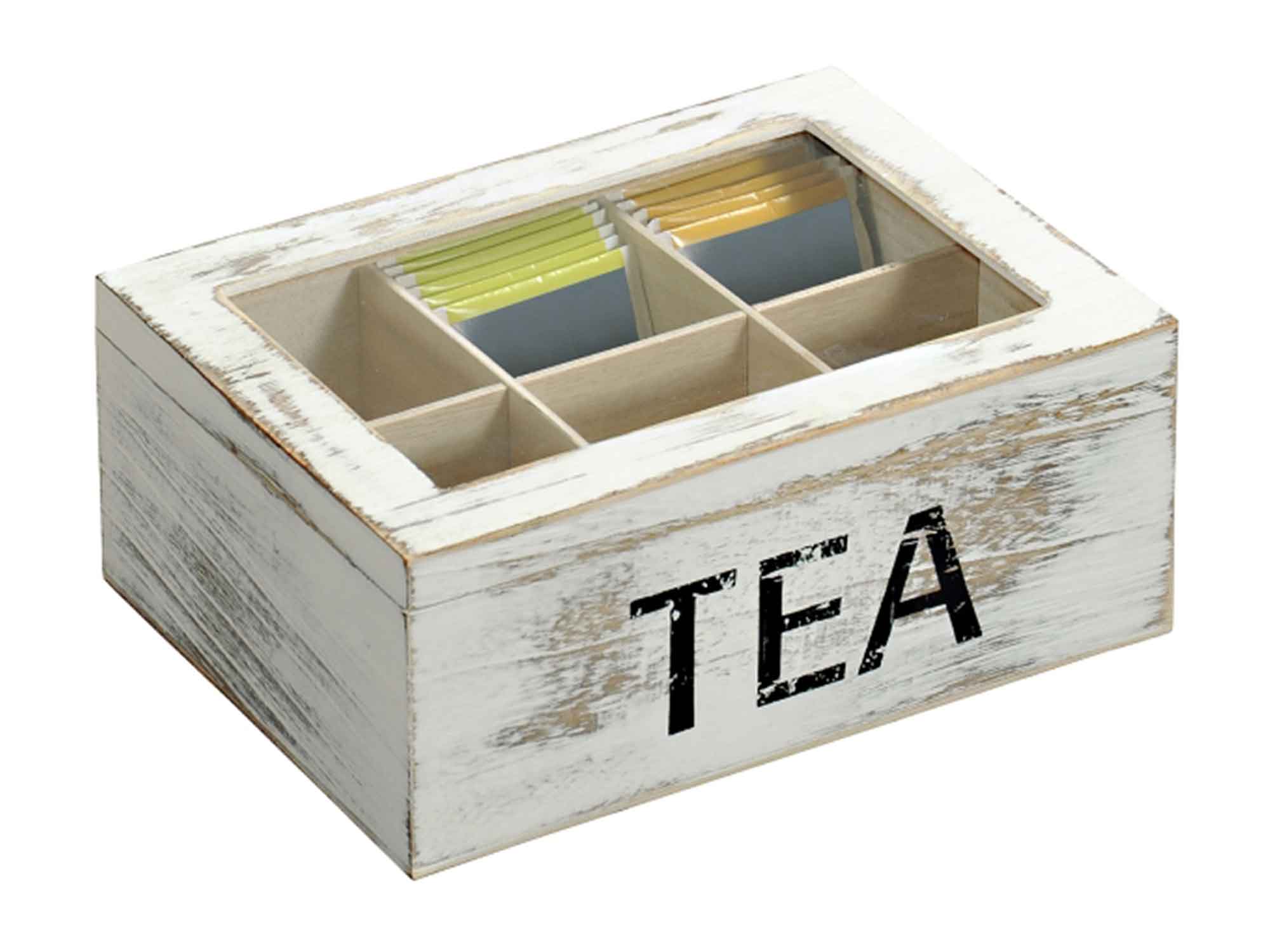 ყუთი/კალათა KESPER 58932 FOR TEA VINTAGE WHITE