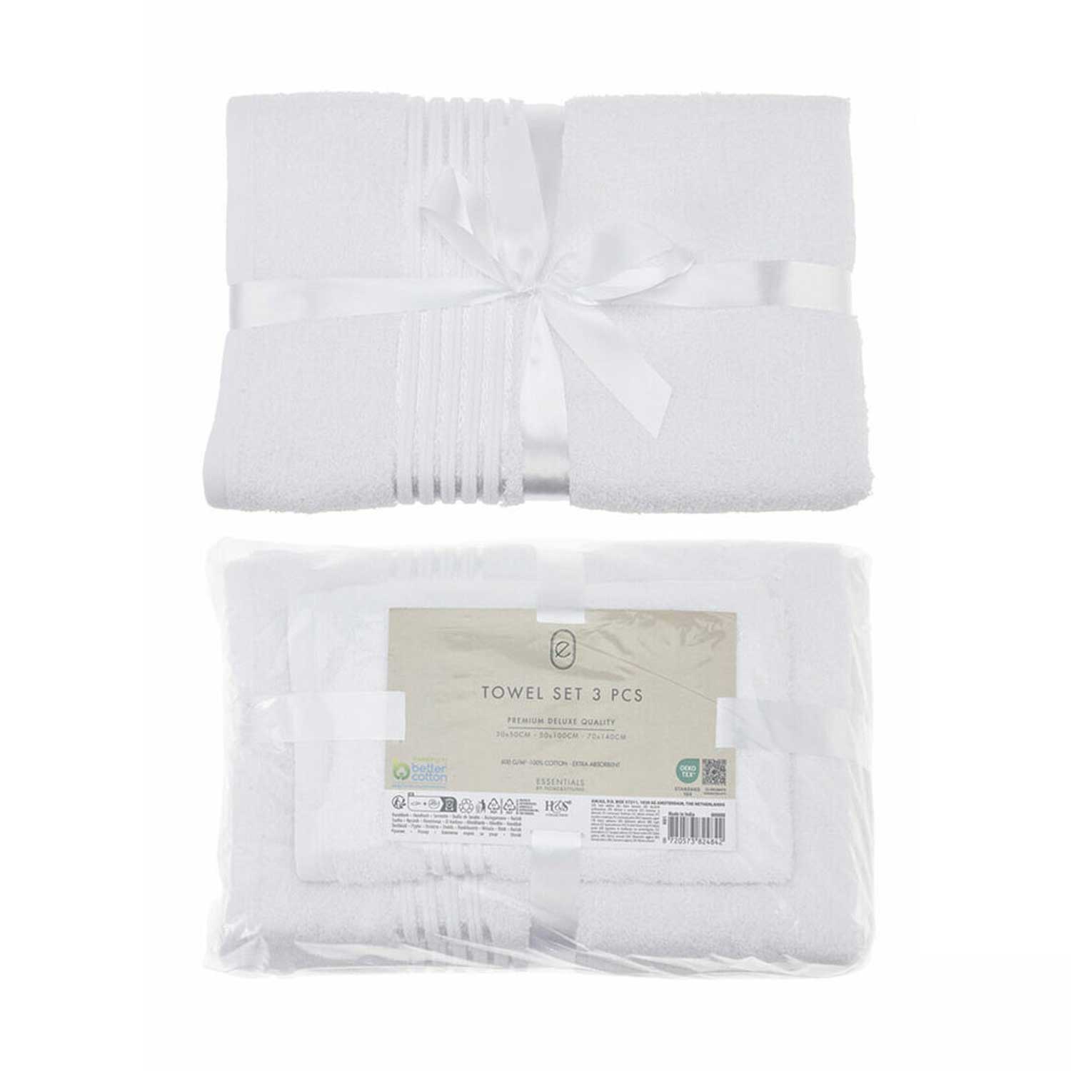 პირსახოცების ნაკრები KOOPMAN 3 SIZES WHITE