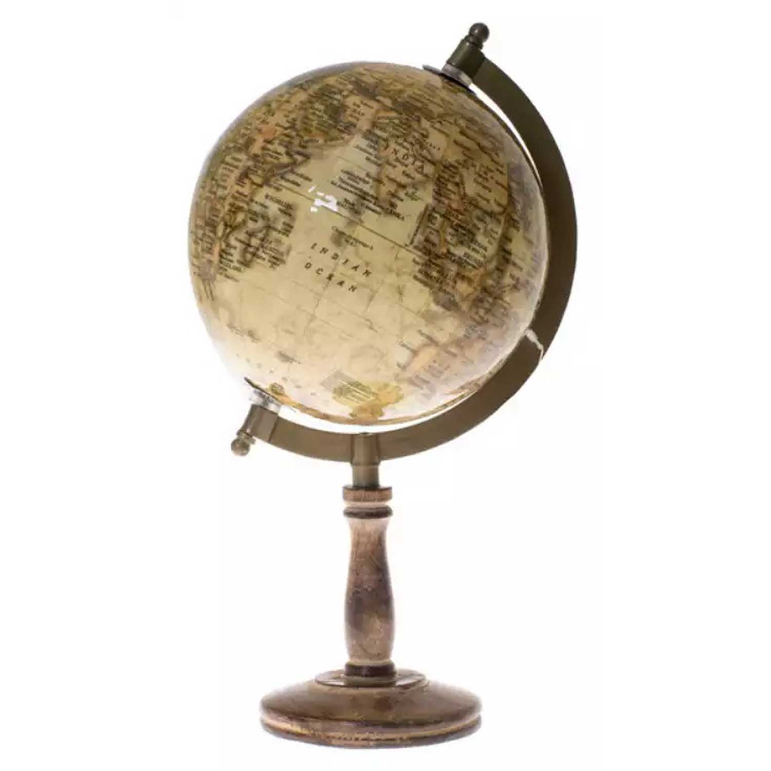 decorate objects KOOPMAN GLOBE ON WOODEN BASE