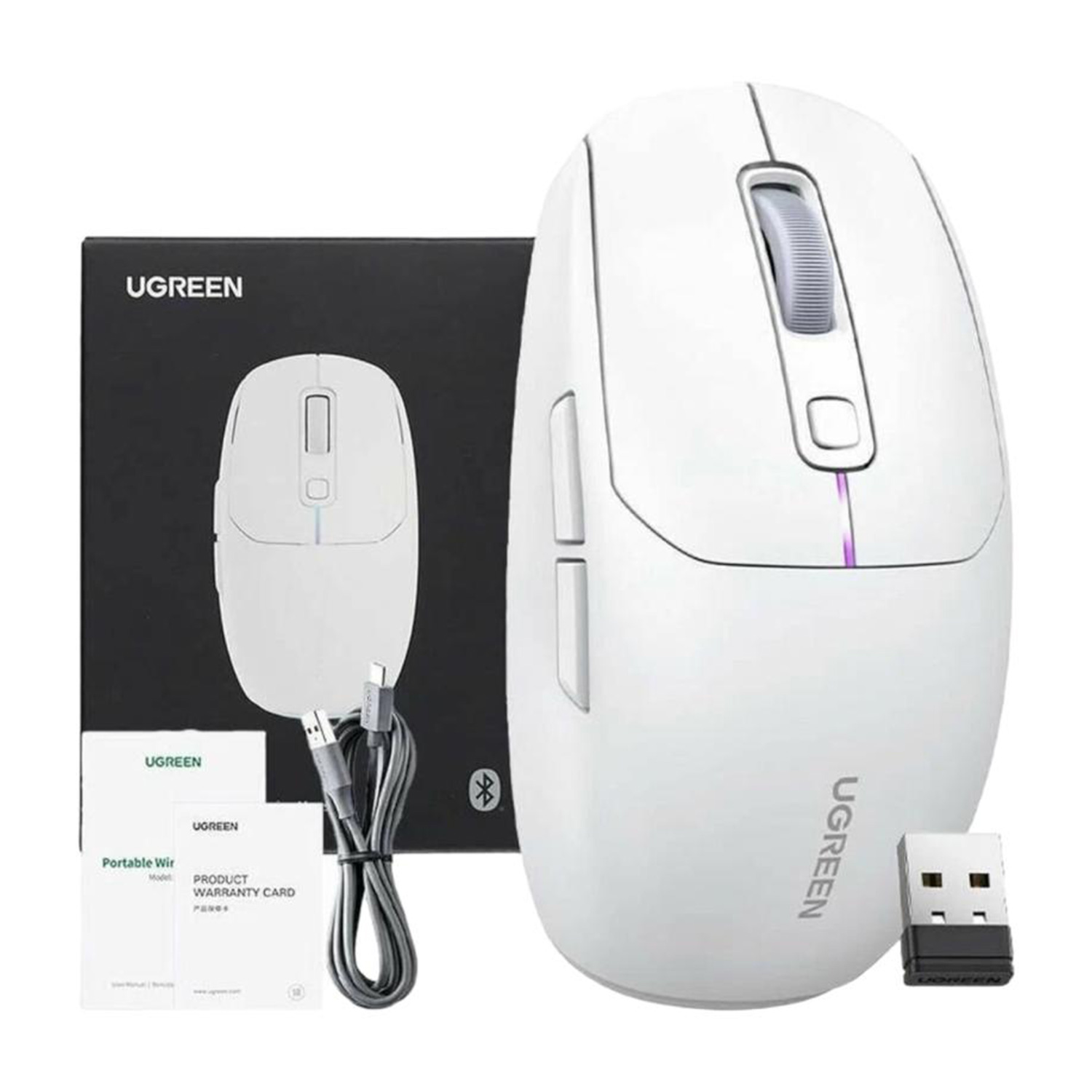 mouse UGREEN MU103 WL (White)