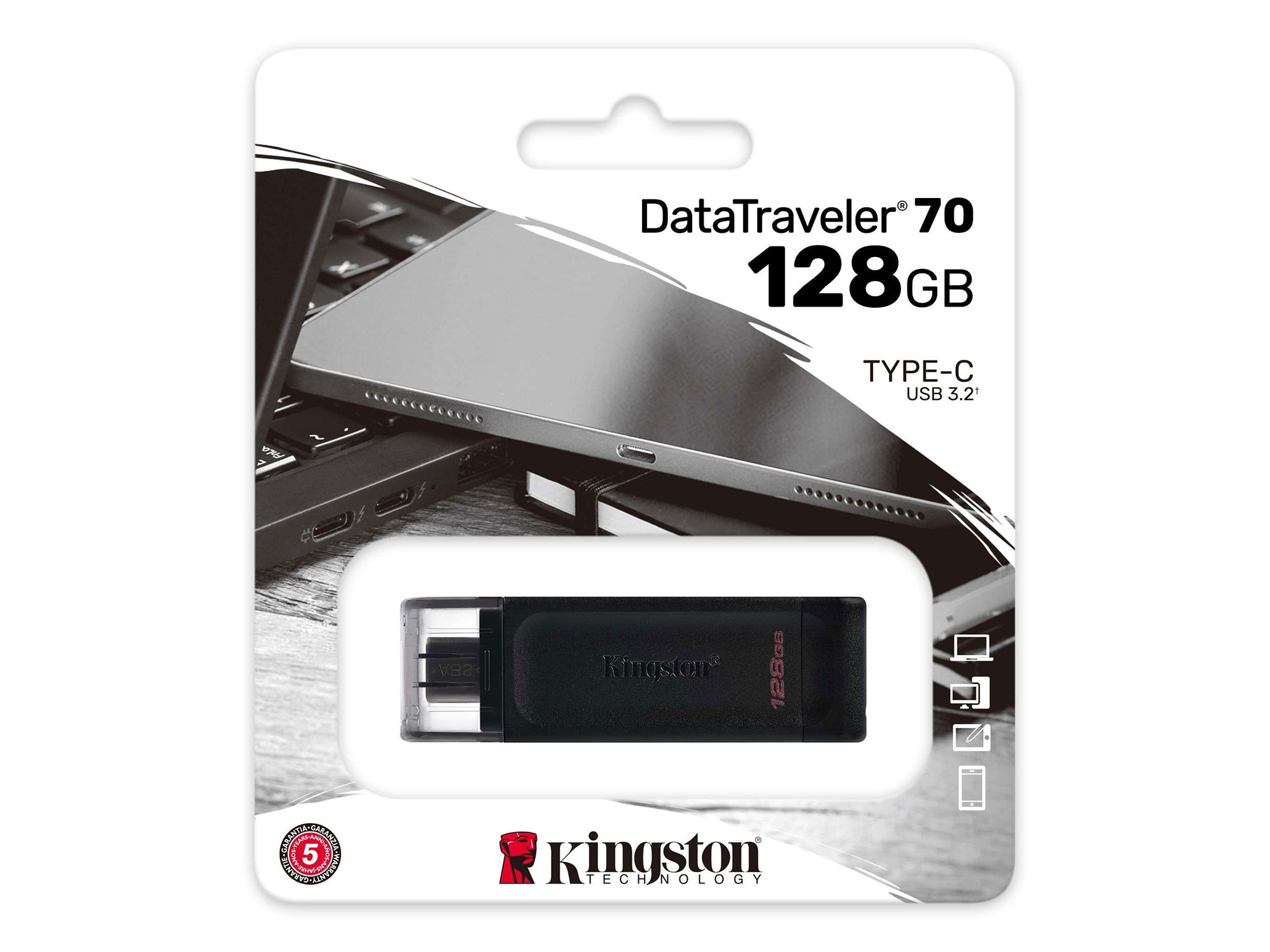 ფლეშ-დრაივერი KINGSTON DT70/128GB