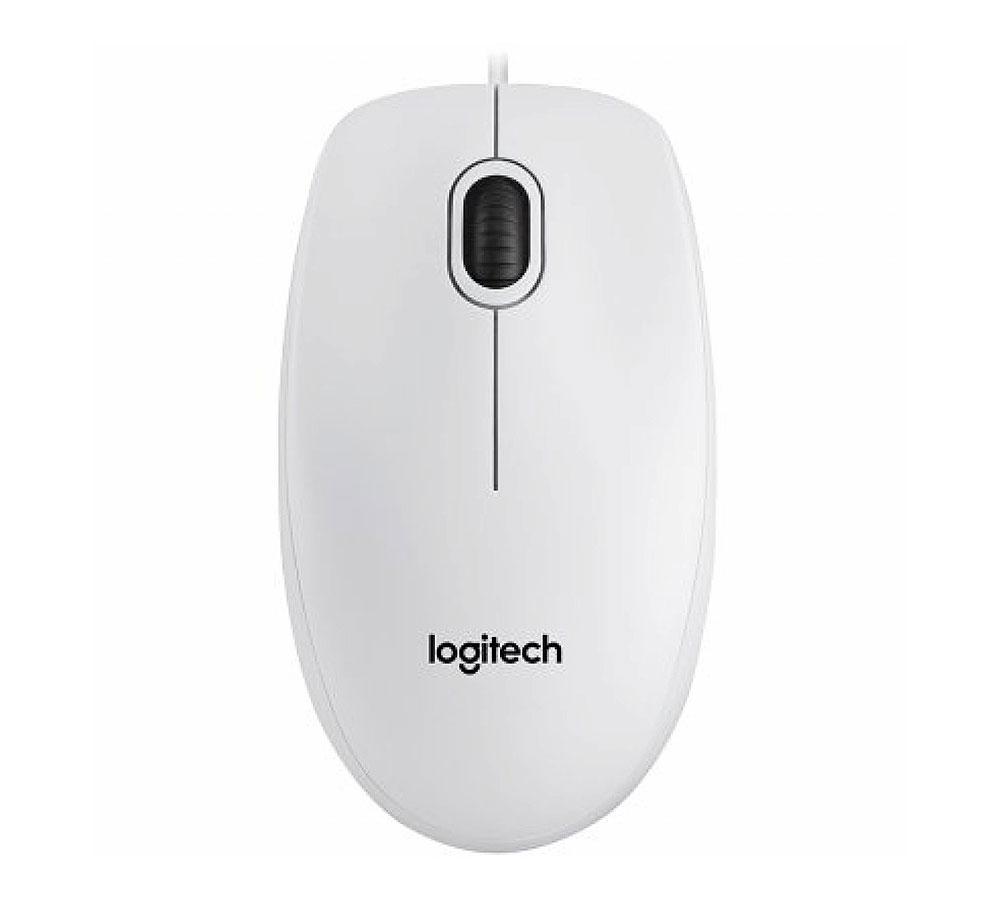 კომპიუტერული მაუსი LOGITECH B100 OPTICAL USB (WHITE)